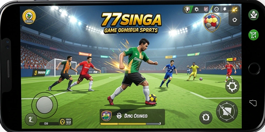 Screenshot gameplay 77SINGA yang memperlihatkan aksi olahraga seru.