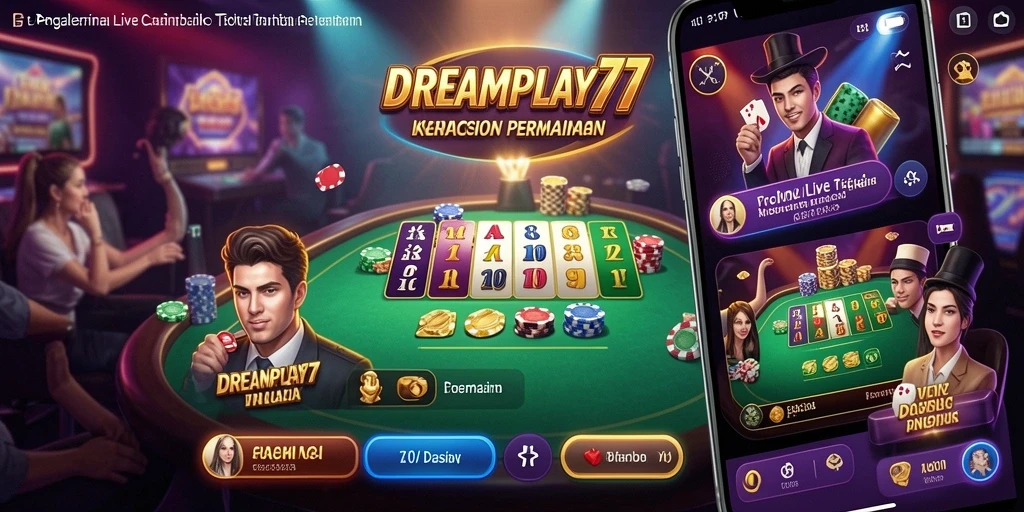 Gameplay Live Casino yang mendebarkan dan interaktif di DREAMPLAY77.