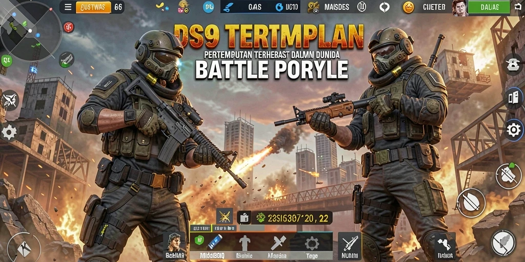 Tampilan strategi dan aksi seru dalam gameplay DS99 Battle Royale.