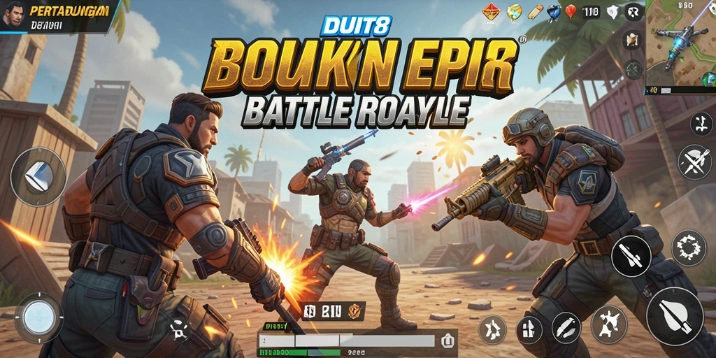 Tampilan dinamis gameplay DUIT8 yang menegangkan dan penuh aksi.
