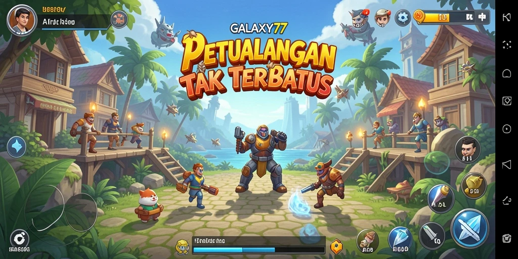 Tampilan gameplay menarik dari GALAXY77 dengan aksi yang penuh warna.