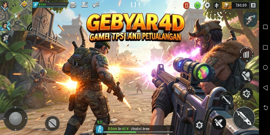 Tangkapan layar GEBYAR4D menampilkan aksi penuh dalam pertempuran TPS.