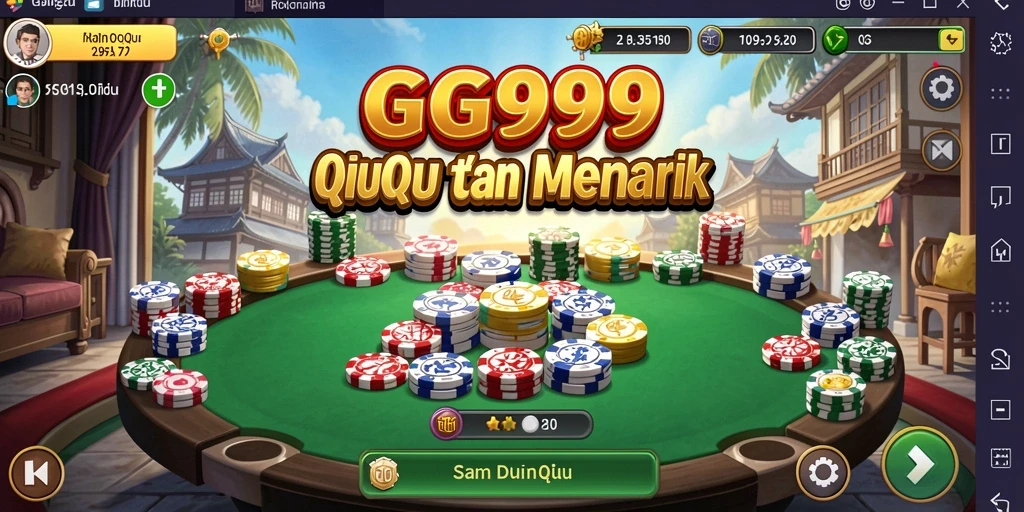 Screenshot gameplay GG999 yang menampilkan serunya permainan QiuQiu.