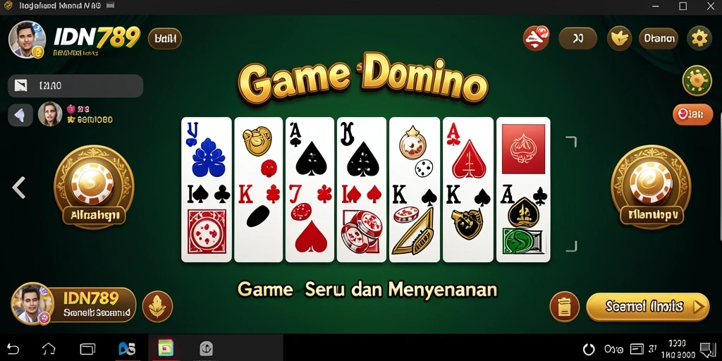 Tangkapan layar gameplay seru di IDN789 bermain Domino.