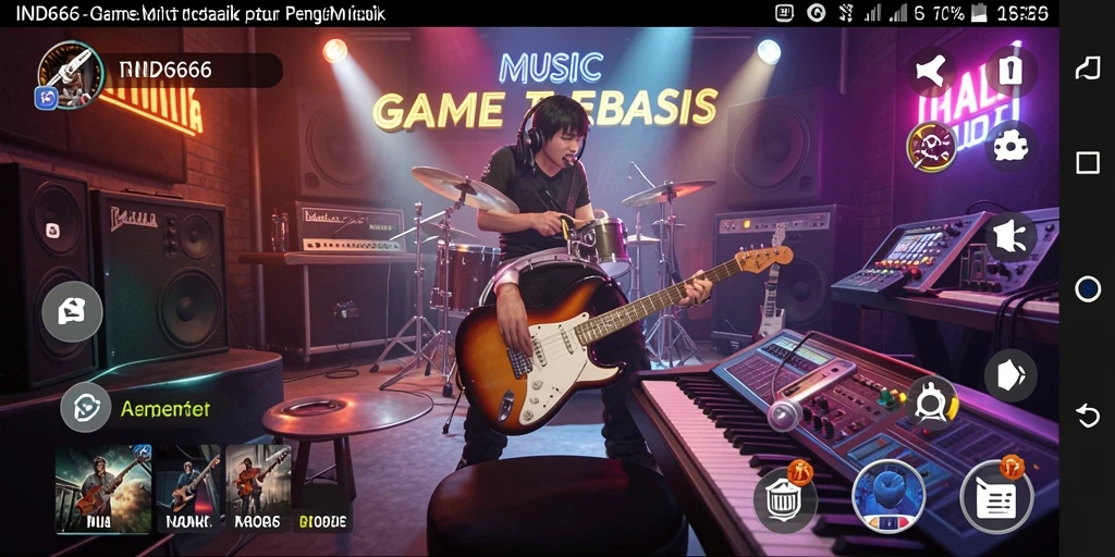 Tampilan gameplay IND666 dengan tantangan musik interaktif.