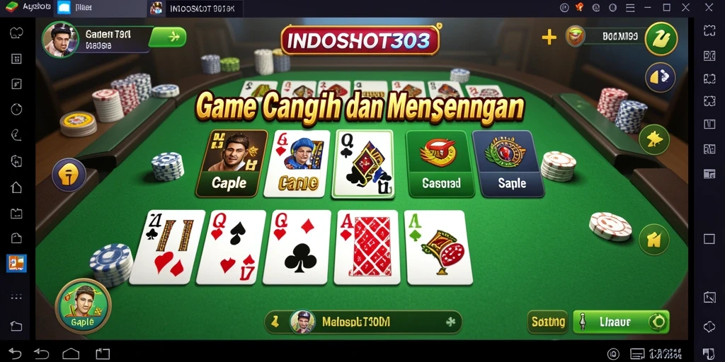 Screenshot gameplay INDOSLOT303 yang menunjukkan pertarungan Gaple seru.