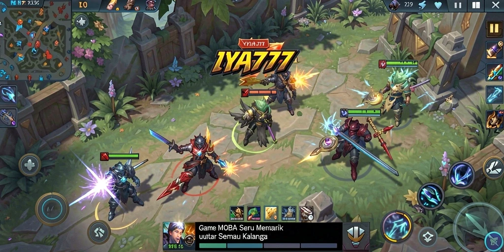 Screenshot IYA777 menunjukkan aksi seru dalam gameplay MOBA.