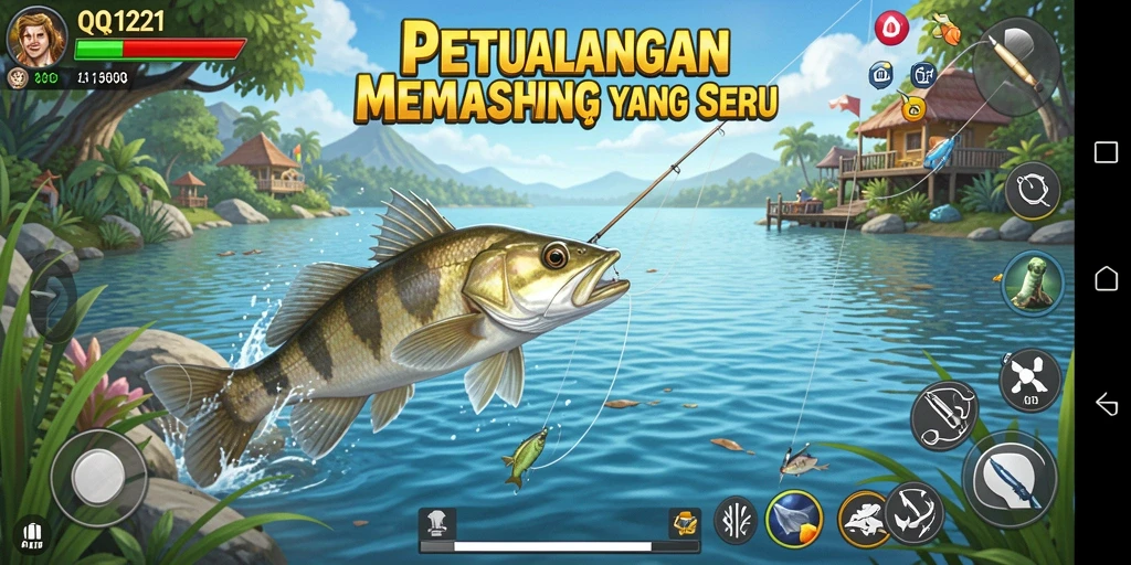 Tangkapan ikan yang menakjubkan dalam gameplay QQ1221.