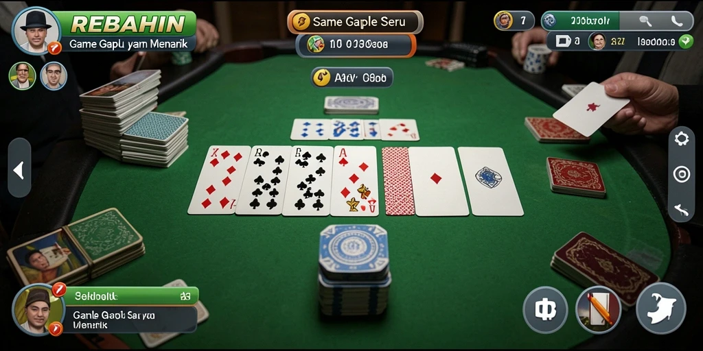 Tampilan gameplay seru dari game Gaple REBAHIN.