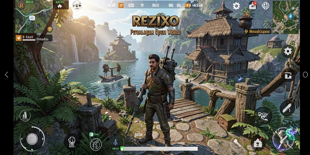 Tampilan gameplay menawan dari REZIXO di dunia Open World.
