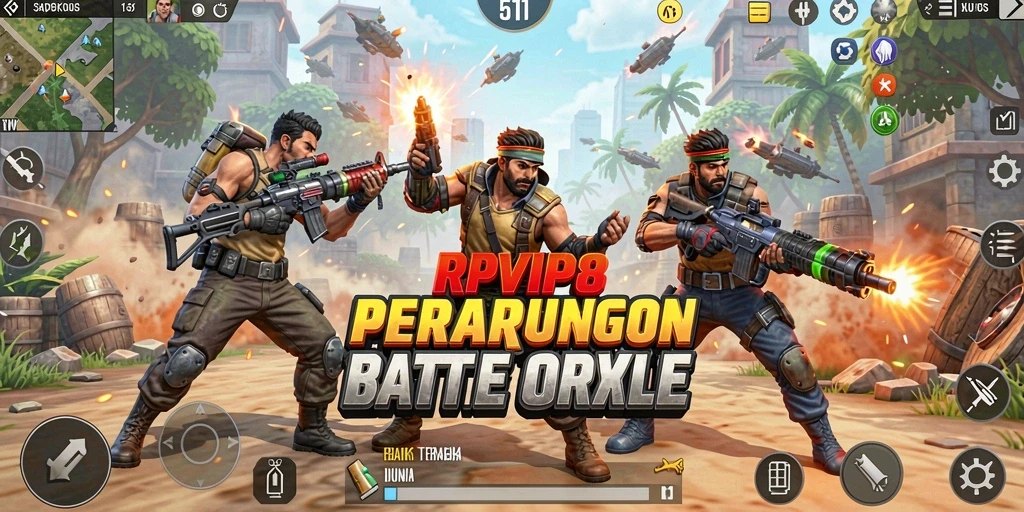 Tampilan utama RPVIP8 yang menampilkan aksi Battle Royale yang mendebarkan.