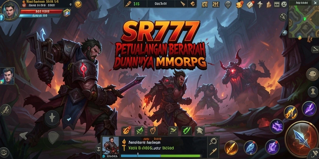 Gambar utama gameplay SR777 menampilkan aksi seru dalam pertempuran MMORPG.