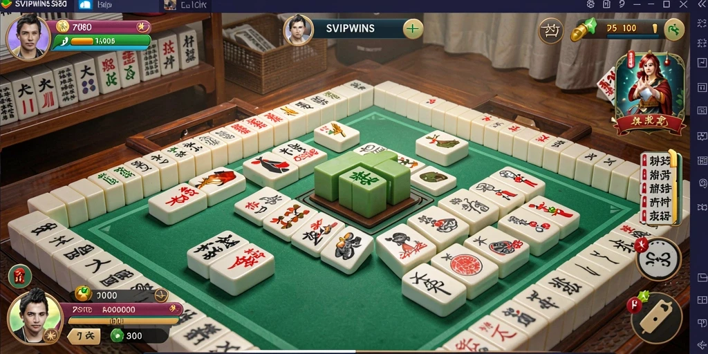 Tampilan gameplay menarik dari SVIPWINS dalam permainan Mahjong.